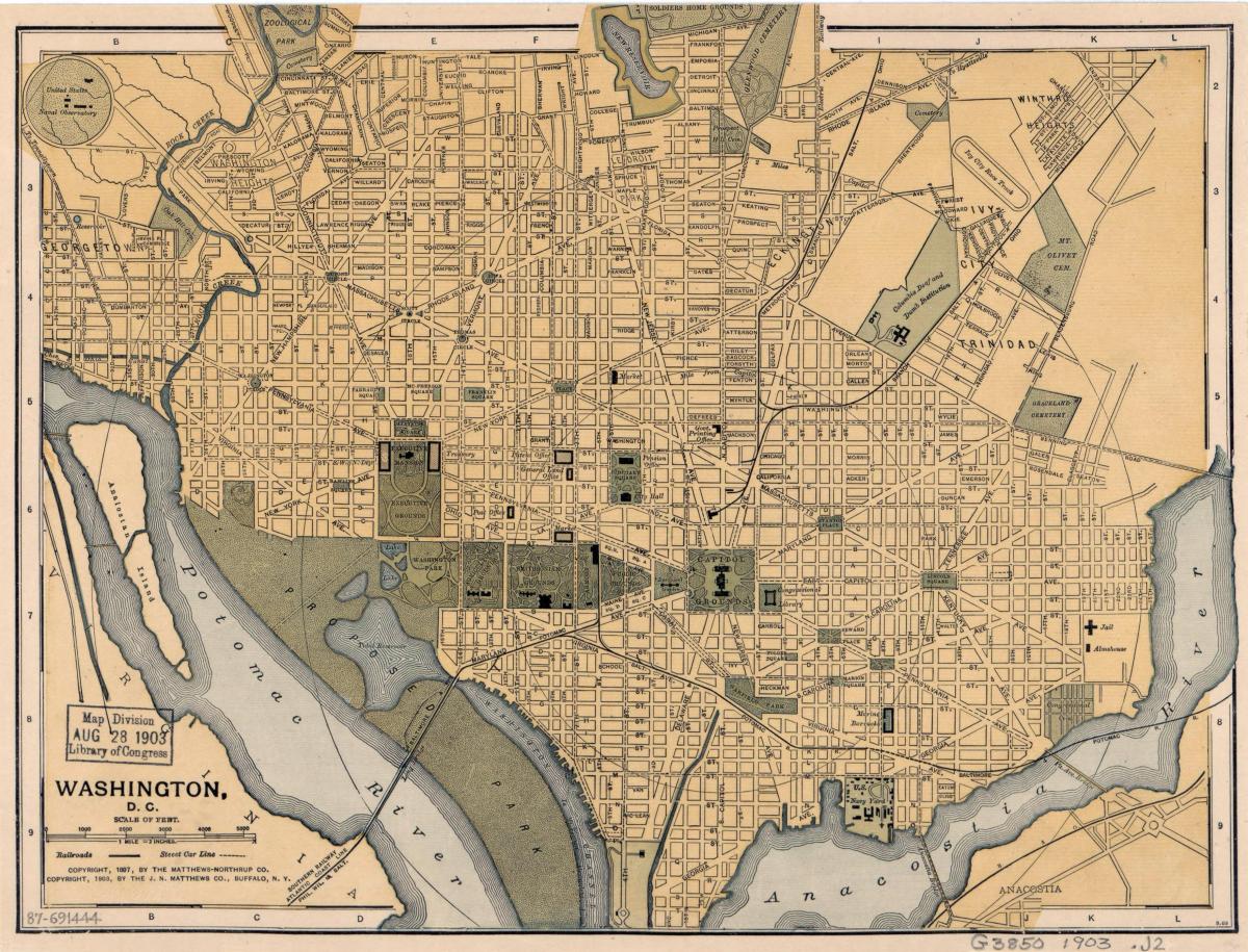 Mappa storica di Washington DC
