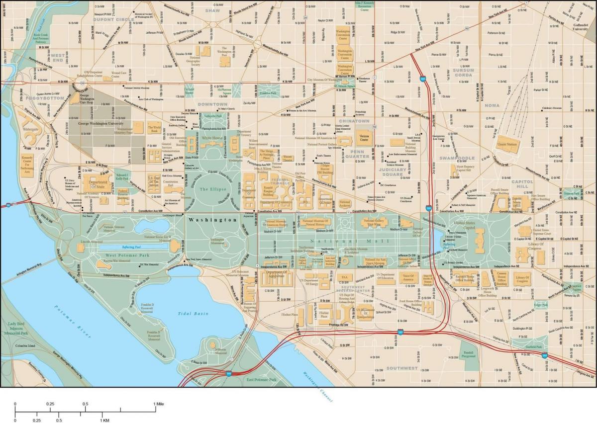 Mappa delle strade di Washington DC